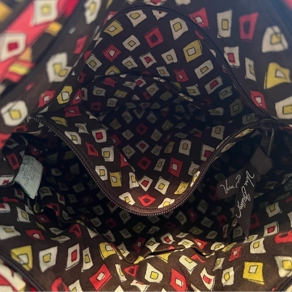 Issues VERA BRADLEY Morgan Shoulder Bag Handles Brown Orange Pink Floral Zipper - Picture 7 of 10